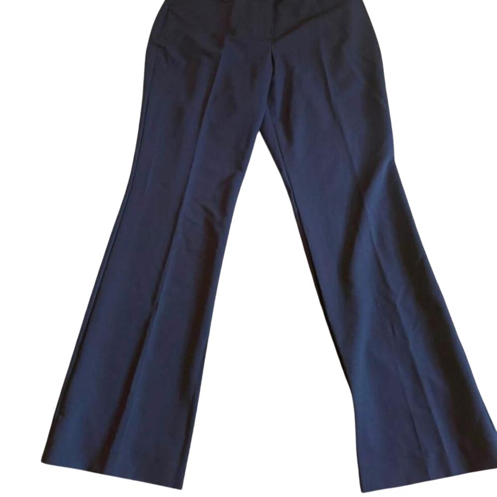 Liz Claiborne Womens Navy Blue Flare Dress Pants Size 12 Career Office Trousers